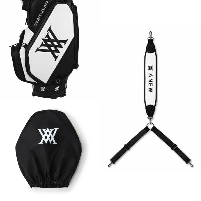 ANEW GOLF アニューゴルフ メンズ レディース 9.5 UNISEX TOUR BAG 9.5インチツアーキャディバッグ ３点留めショルダーストラップ レインカバー ネームタグ付属 agguusb05bk