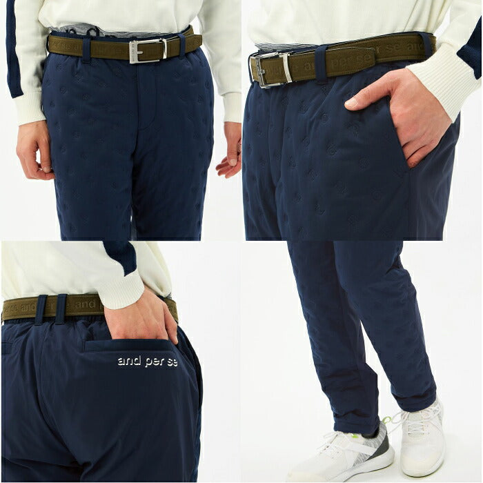 and per se アンパスィ ゴルフウェア メンズ AIRJUSTERハイブリッドパンツ フルレングスパンツ マルチストレッチ 軽量 保温 抗菌防臭 amf5006g3