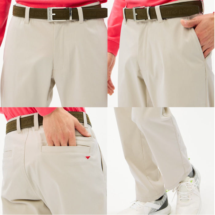and per se アンパスィ ゴルフウェア メンズ オールラウンダーストレートパンツ ストレッチ はっ水 UVガード 静電気軽減 抗菌防臭 amf5026e1