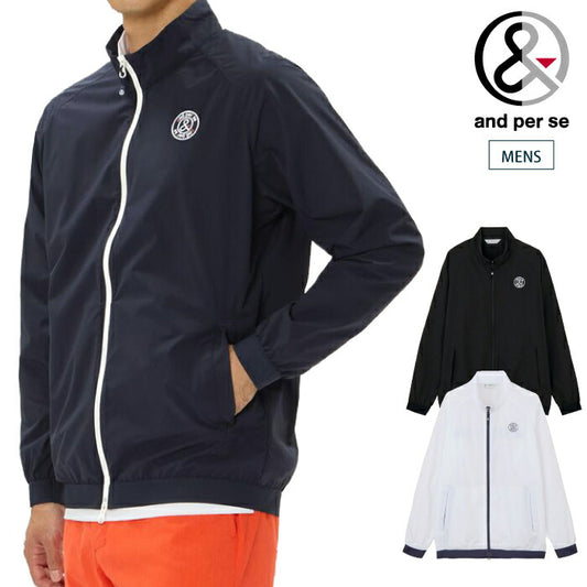 and per se アンパスィ ゴルフウェア メンズ マルチウェザージャケット ブルゾン マルチストレッチ はっ水 UV 抗菌防臭 透湿 AMS1106G1