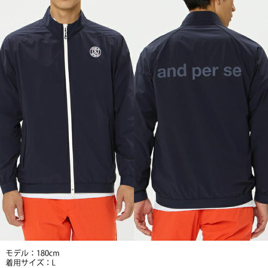 and per se アンパスィ ゴルフウェア メンズ マルチウェザージャケット ブルゾン マルチストレッチ はっ水 UV 抗菌防臭 透湿 AMS1106G1