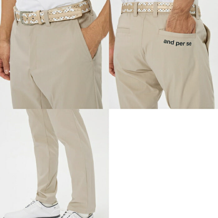 and per se アンパスィ ゴルフウェア メンズ オールラウンダーパンツ ロングパンツ ストレッチ はっ水 UV 制電ケア 抗菌防臭 AMS5026E1