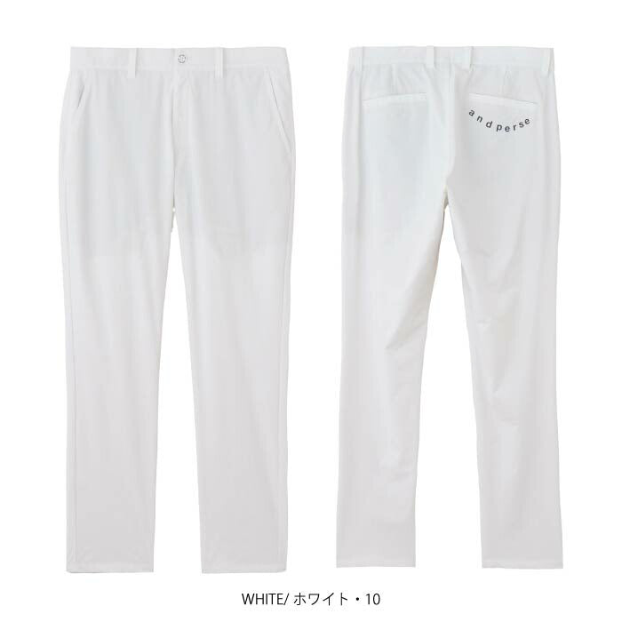 and per se アンパスィ ゴルフウェア メンズ クールラスティング パンツ ロングパンツ マルチストレッチ UV 接触冷感 抗菌防臭 べたつき軽減 ams5036e4