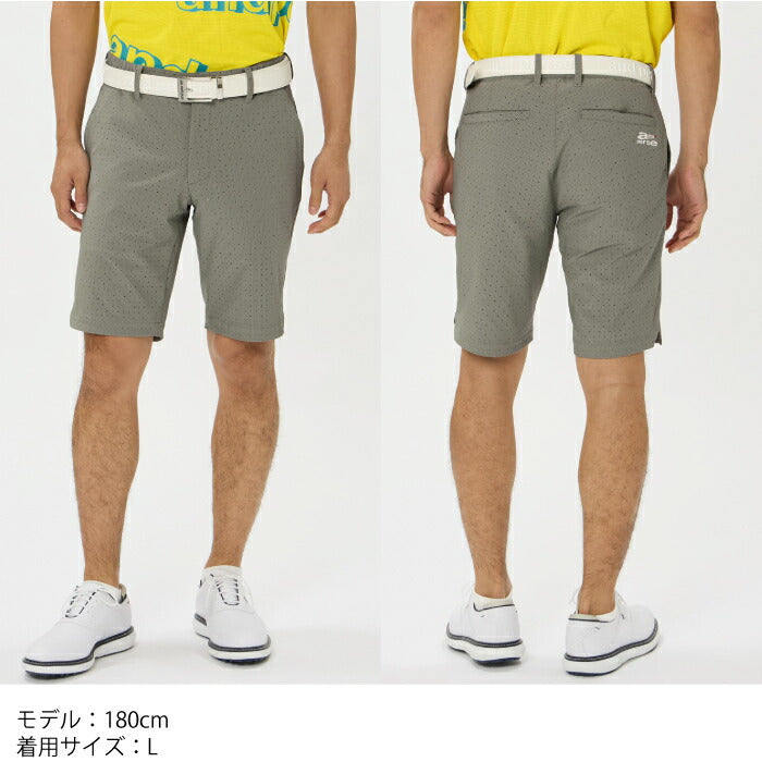 and per se アンパスィ ゴルフウェア メンズ クールブリーザー ハーフパンツ ショートパンツ マルチストレッチ 接触冷感 抗菌防臭 通気性 サラサラ 快適  AMS5516F5