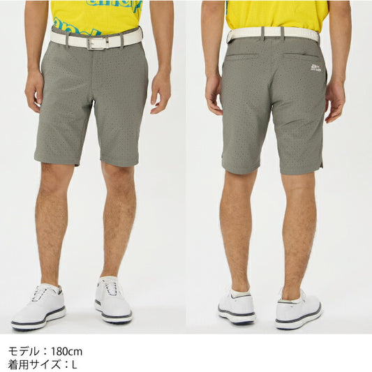 and per se アンパスィ ゴルフウェア メンズ クールブリーザー ハーフパンツ ショートパンツ マルチストレッチ 接触冷感 抗菌防臭 通気性 サラサラ 快適  AMS5516F5