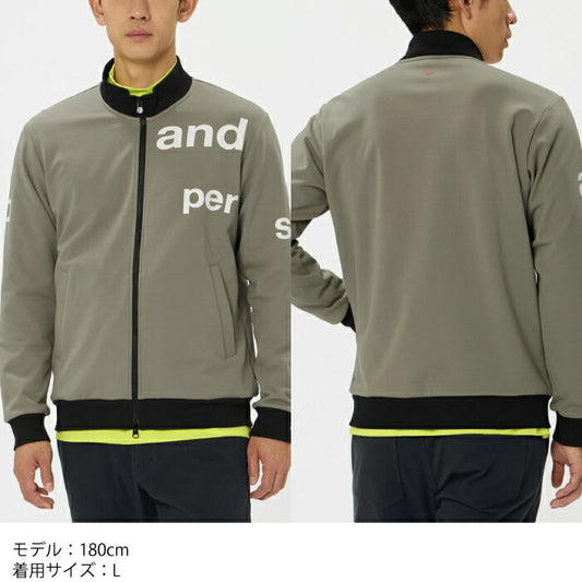 and per se アンパスィ ゴルフウェア メンズ ショットスムーザースウェット フルジップブルゾン スタンドカラー マルチストレッチ 吸汗速乾 UV 抗菌防臭 べたつき軽減 AMS6906J1