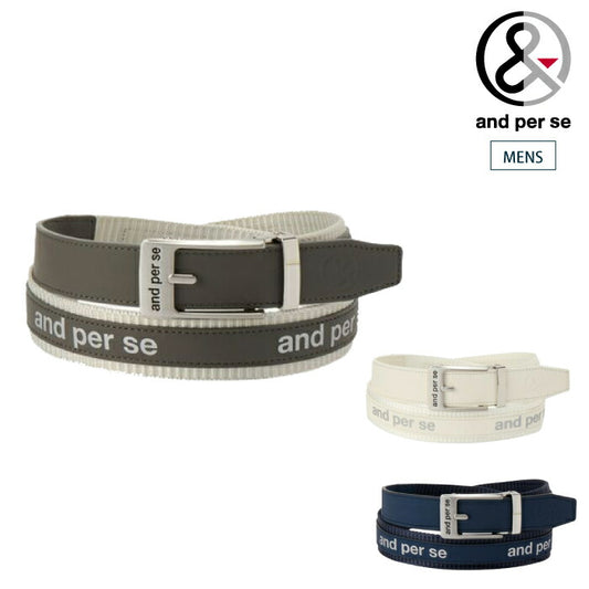 and per se アンパスィ ゴルフ メンズ ロゴベルト 長さ調整可 フリーカット仕様 ams7456