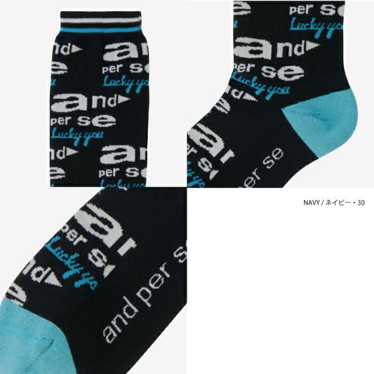 and per se アンパスィ ゴルフウェア メンズ レギュラーソックス 靴下 クッションパイル 日本製 ams8026