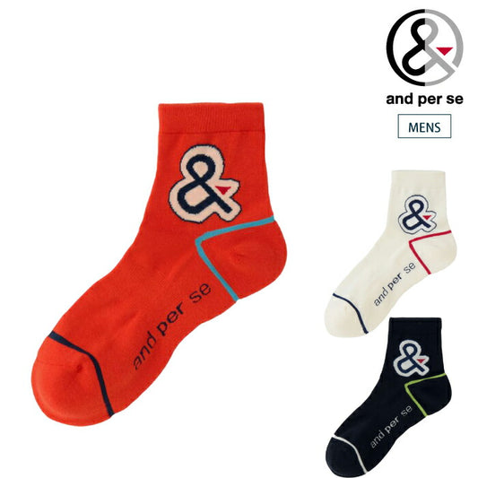 and per se アンパスィ ゴルフウェア メンズ ショートソックス 靴下 クッションパイル 快適な履き心地 日本製 AMS8046