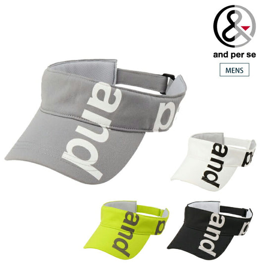 and per se アンパスィ ゴルフ メンズ ポリエステルツイルサンバイザー UVカット機能付 サイズ調整可能 スポーティ スタイリッシュ AMS8726