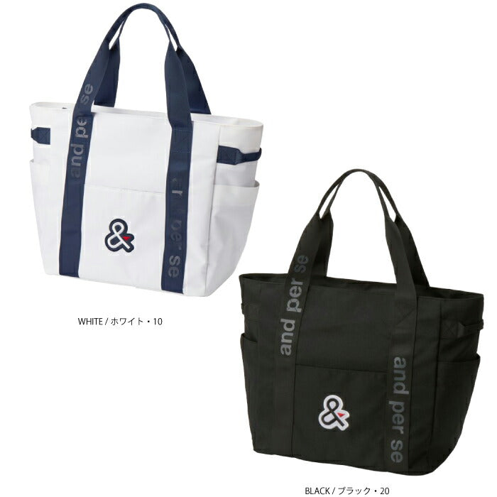 and per se アンパスィ ゴルフ メンズ レディース BIGトートバッグ ユニセックス 刺繍ワッペン ポケット付き aua7006