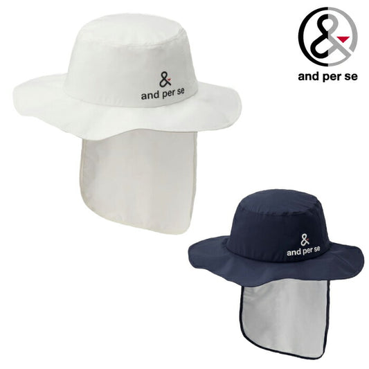 and per se アンパスィ ゴルフ メンズ レディース 帽子 フレックスライトレインバケットハット レインウェア はっ水 UV 防水 高度透湿 ハイスペック素材 aua8596r1