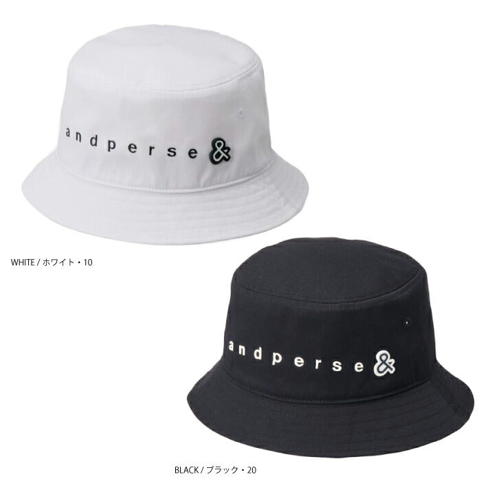 and per se アンパスィ ゴルフ メンズ レディース 帽子 ポリエステルツイルバケットハット はっ水 UV 防水 高度透湿 オールシーズン aua8606
