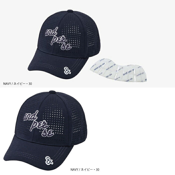 and per se アンパスィ ゴルフウェア メンズ レディース クールパット付キャップ ユニセックス 帽子 クーリングキャップ 通気性 速乾性 auf8426