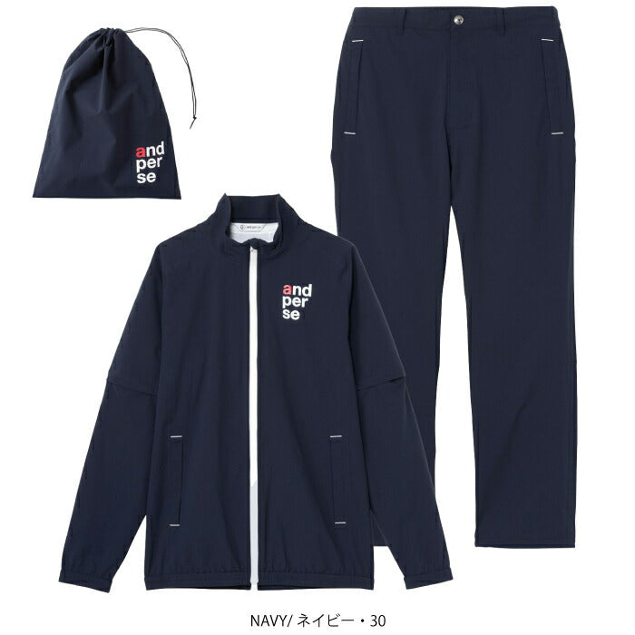 and per se アンパスィ ゴルフウェア メンズ レディース レインスーツ