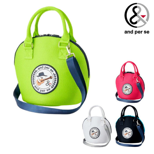 and per se アンパスィ ゴルフ メンズ レディース ショルダーテープ付き保冷バッグ ペットボトル4本収納可能 外ポケット有 aus7046