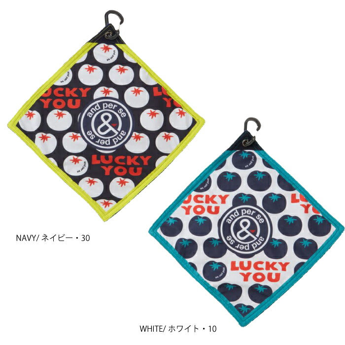 and per se アンパスィ ゴルフウェア メンズ レディース ユーティリティタオル カラビナ付き POP CUTE マルチ使用 AUS8306