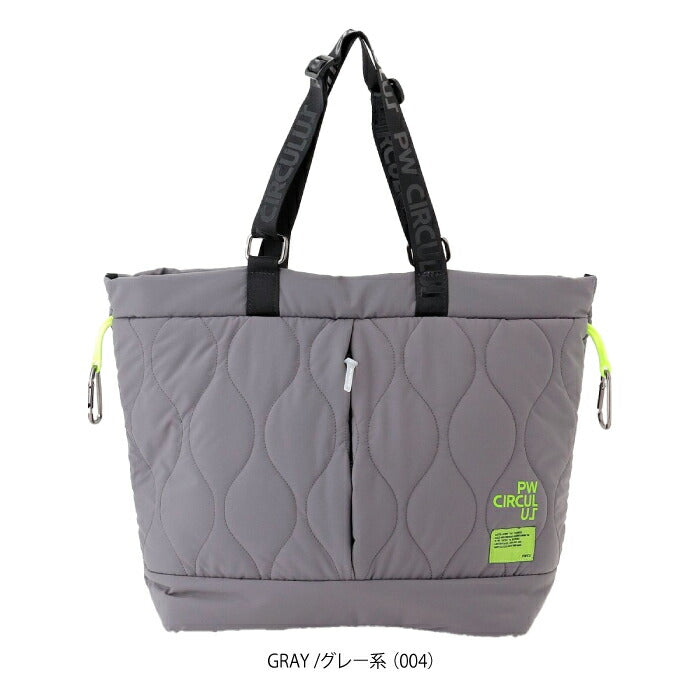 PW CIRCULUS ピーダブリュサーキュラス ゴルフ メンズ レディース UNISEX 中綿ビッグトート ゴルフ 軽量 大容量 キルティング バッグinバッグ付 カラビナ付 センターポケット bo7igw0301