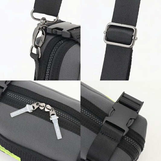 PW CIRCULUS ピーダブリュサーキュラス ゴルフ メンズ レディース UNISEX PWロゴカートポーチ カートバッグ ショルダー付 カート手すり取り付け可能 ネオプレーン素材 内側ポケット付き bo7ilm0311