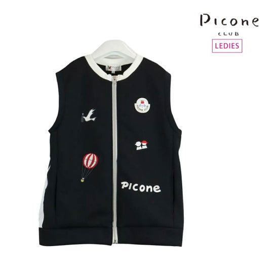 【30%OFF SALE】PICONE CLUB ピッコーネクラブ ゴルフウェア レディース ダンボールスウェットベスト UVケア加工 C359204