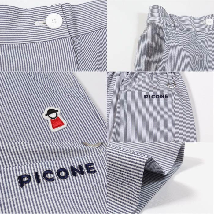 PICONE CLUB ピッコーネクラブ ゴルフウェア レディース 冷感ピコ刺繍ストライプパンツ ドライタッチ イージーケア COOLMAX c457409