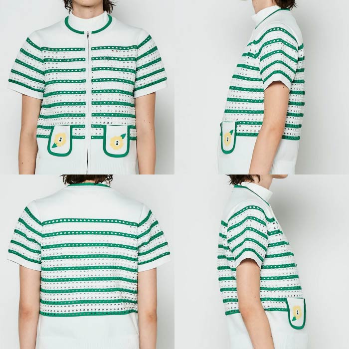 PICONE CLUB ピッコーネクラブ ゴルフウェア レディース フラワー刺繍ジップカーディガン c458327
