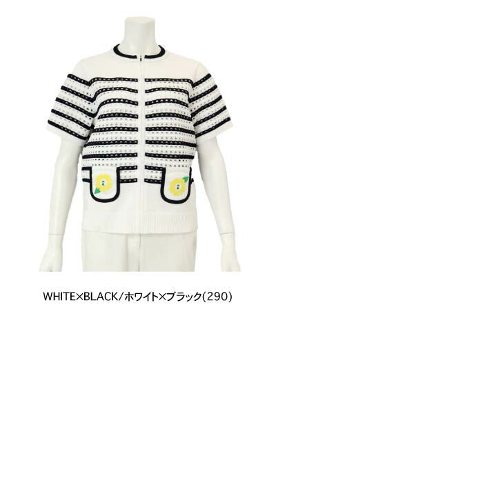 PICONE CLUB ピッコーネクラブ ゴルフウェア レディース フラワー刺繍ジップカーディガン c458327