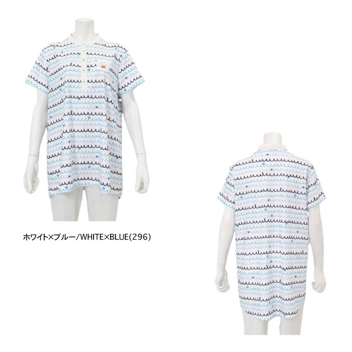 PICONE CLUB ピッコーネクラブ ゴルフウェア レディース 半袖シャツ メッシュ波柄UVプルオーバー 伸縮性 UVケア c459504
