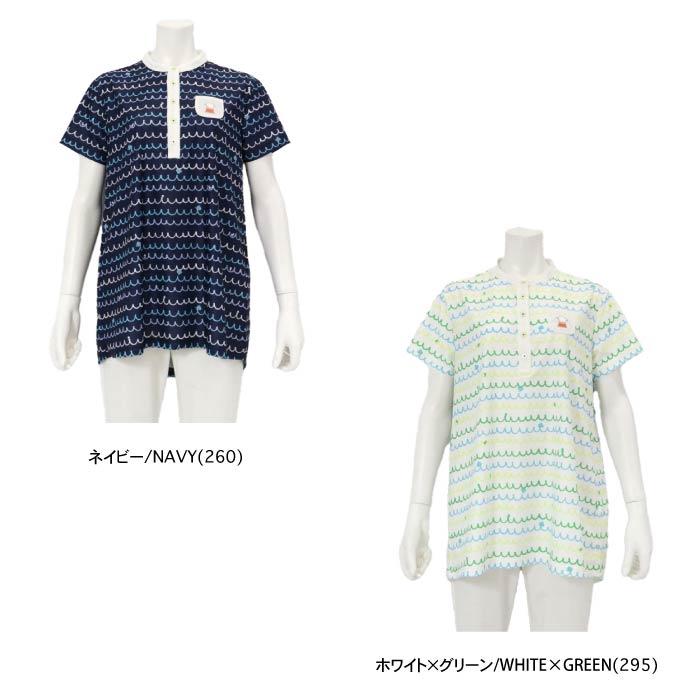 PICONE CLUB ピッコーネクラブ ゴルフウェア レディース 半袖シャツ メッシュ波柄UVプルオーバー 伸縮性 UVケア c459504