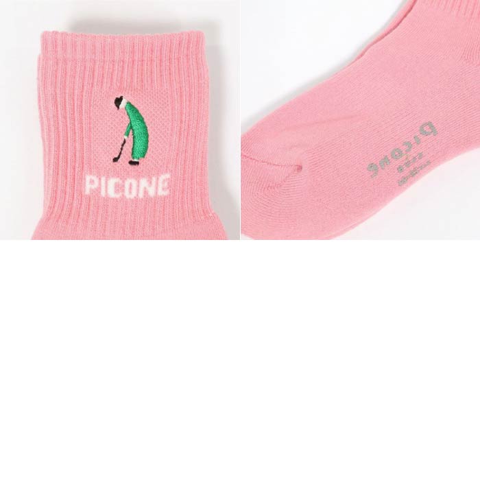 PICONE CLUB ピッコーネクラブ ゴルフウェア レディース 靴下 ゴルフピコ刺繍リブソックス 【メール便可】c510804