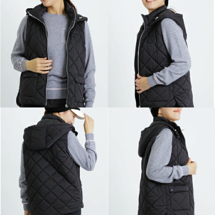 PICONE CLUB ピッコーネクラブ ゴルフウェア レディース 防風保温キルト中綿ジップベスト 防風性 はっ水性 ストレッチ性 C514020