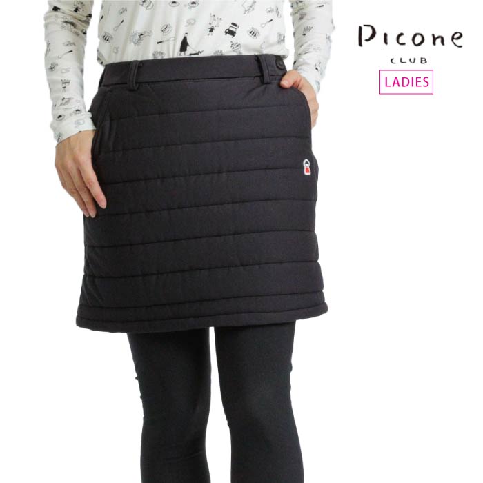 PICONE CLUB ピッコーネクラブ ゴルフウェア レディース 防風保温中綿キルトスカート 裏地付き 起毛素材 静電防止 セットアップ可能 c516107
