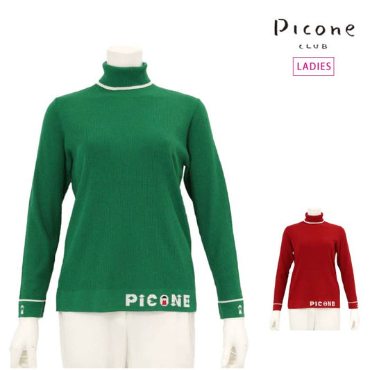 PICONE CLUB ピッコーネクラブ ゴルフウェア レディース ハイネックリブニット プルオーバー 薄手 重ね着 C518016