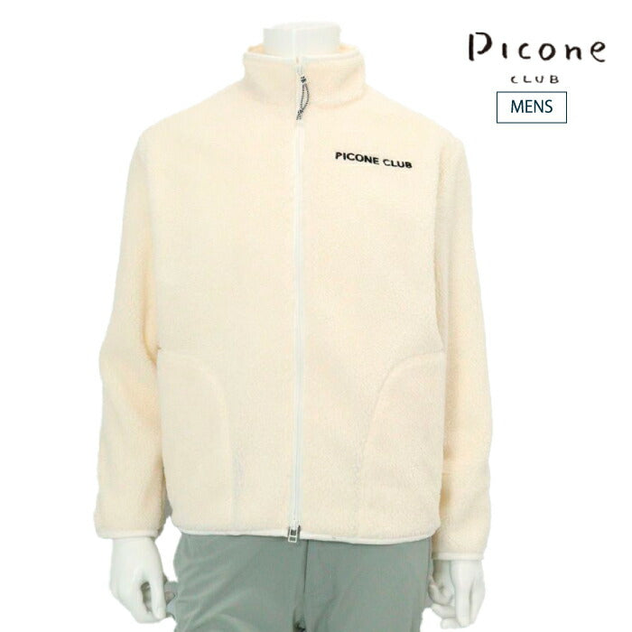 PICONE CLUB ピッコーネクラブ ゴルフウェア メンズ ボアジップブルゾン ジップブルゾン ロゴ刺繍 ワッペン付き ボア素材 c544003