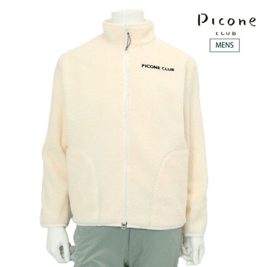 PICONE CLUB ピッコーネクラブ ゴルフウェア メンズ ボアジップブルゾン ジップブルゾン ロゴ刺繍 ワッペン付き ボア素材 c544003