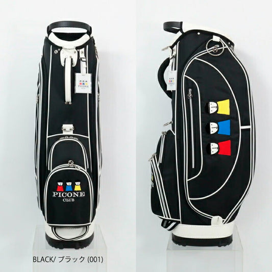 PICONE CLUB ピッコーネクラブ メンズ レディース モノトーンキャディバッグ 多数ポケット ネームプレート付き c550208