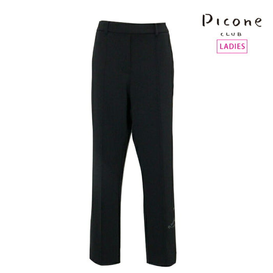 PICONE CLUB ピッコーネクラブ ゴルフウェア レディース センターシームUV冷感パンツ ロングパンツ テーパードシルエット 伸縮性 すっきりとしたシルエット ウエスト総ゴム仕様 前後ポケットあり c557305