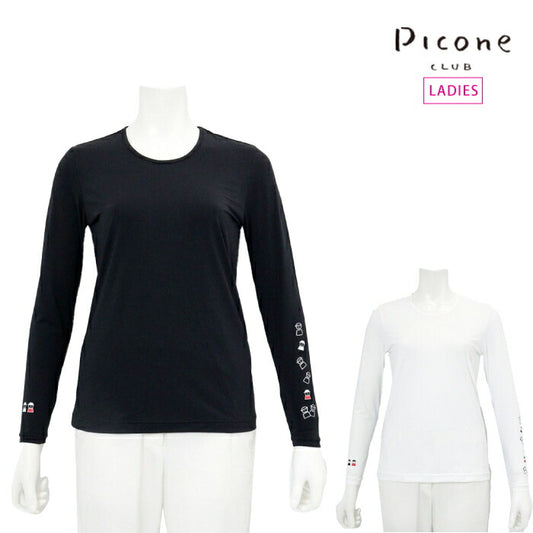 PICONE CLUB ピッコーネクラブ レディース ピコ柄クルーネックUV冷感インナー 伸縮素材 c559327