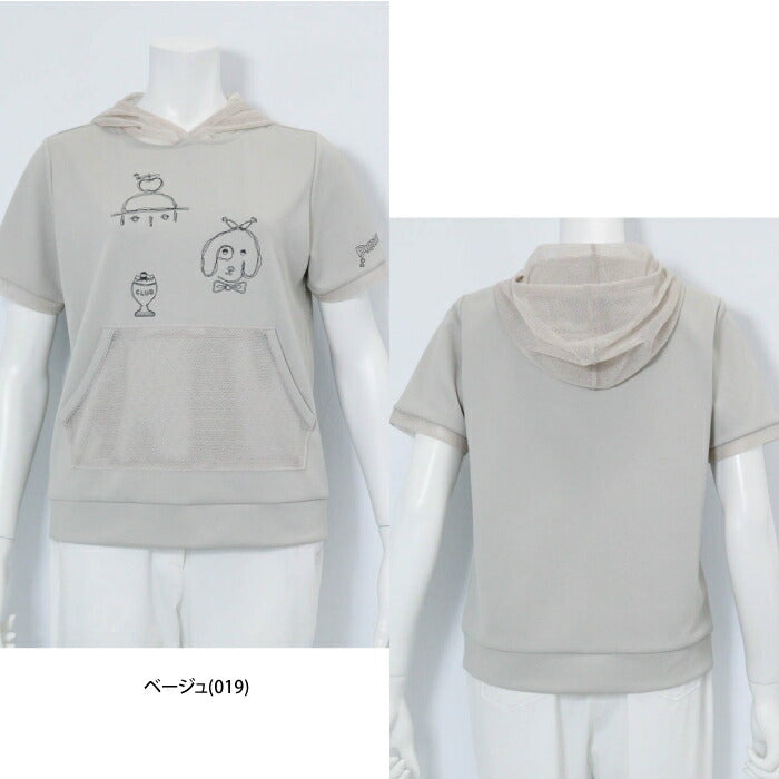 PICONE CLUB ピッコーネクラブ ゴルフウェア レディース メッシュフードプルオーバー 半袖シャツ 1枚でサマになる 伸縮性 軽やかで楽な着心地 MADE IN JAPAN c559404