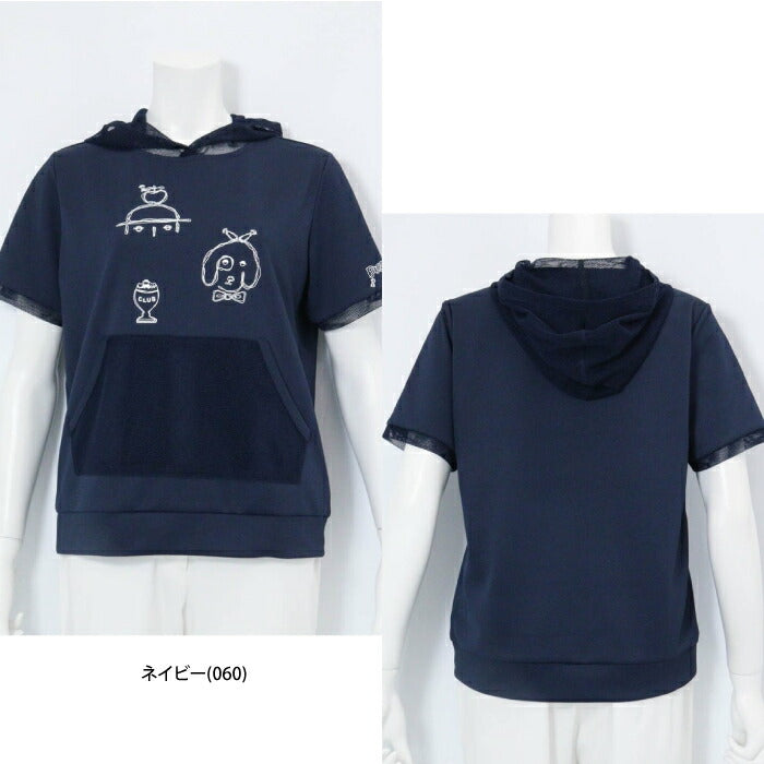 PICONE CLUB ピッコーネクラブ ゴルフウェア レディース メッシュフードプルオーバー 半袖シャツ 1枚でサマになる 伸縮性 軽やかで楽な着心地 MADE IN JAPAN c559404