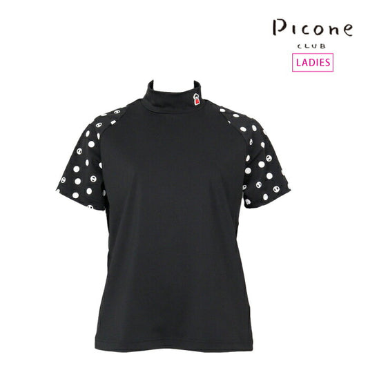PICONE CLUB ピッコーネクラブ ゴルフウェア レディース ドット袖冷感プルオーバー 半袖シャツ 変形ラグランスリーブ MADE IN JAPAN c559407