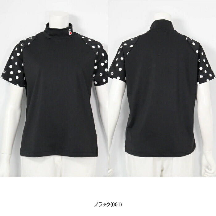 PICONE CLUB ピッコーネクラブ ゴルフウェア レディース ドット袖冷感プルオーバー 半袖シャツ 変形ラグランスリーブ MADE IN JAPAN c559407