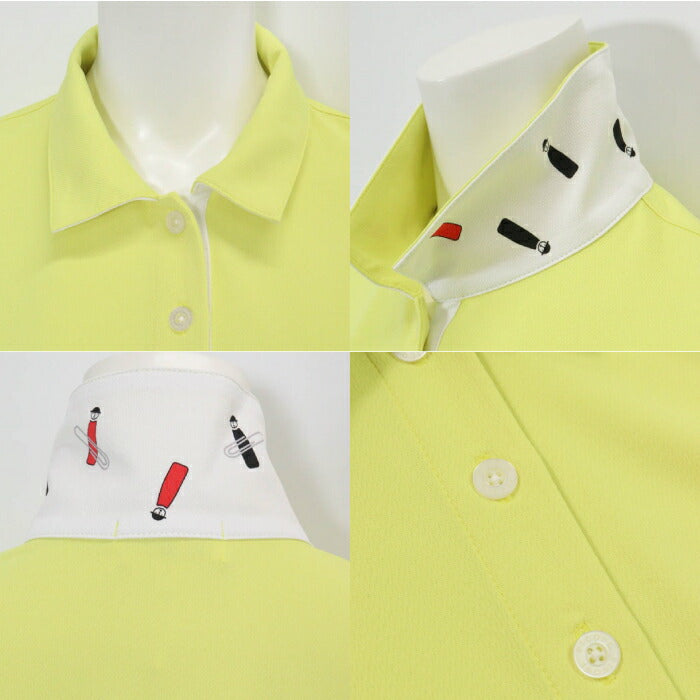 PICONE CLUB ピッコーネクラブ ゴルフウェア レディース 配色ラインUV速乾ポロシャツ 半袖 UVカット 吸水速乾 c559415