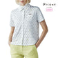 PICONE CLUB ピッコーネクラブ ゴルフウェア レディース ドリンクドット柄UV速乾シャツ 前開き 半袖 ラウンド裾シルエット c559506