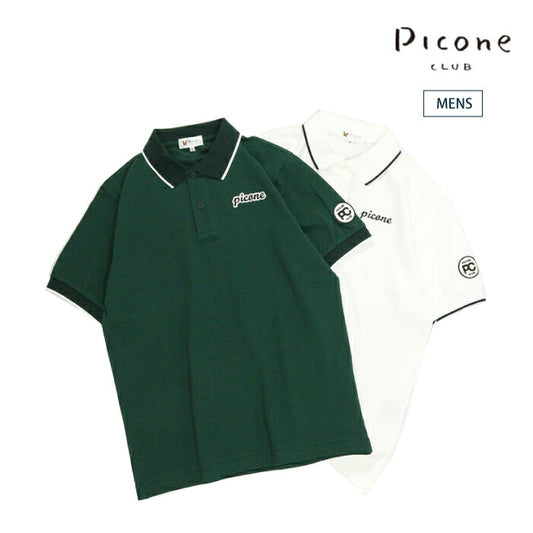 PICONE CLUB ピッコーネクラブ ゴルフウェア メンズ コットン100％カノコポロシャツ 半袖 上質な綿使用 薄手寄り 伸縮性 MADE IN JAPAN c569301