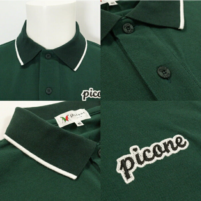 PICONE CLUB ピッコーネクラブ ゴルフウェア メンズ コットン100％カノコポロシャツ 半袖 上質な綿使用 薄手寄り 伸縮性 MADE IN JAPAN c569301