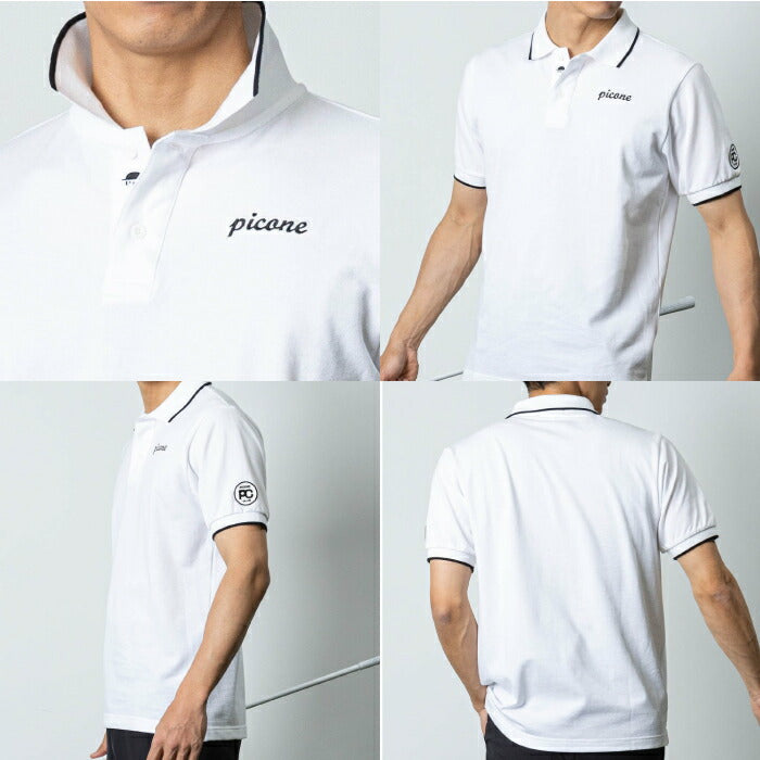PICONE CLUB ピッコーネクラブ ゴルフウェア メンズ コットン100％カノコポロシャツ 半袖 上質な綿使用 薄手寄り 伸縮性 MADE IN JAPAN c569301