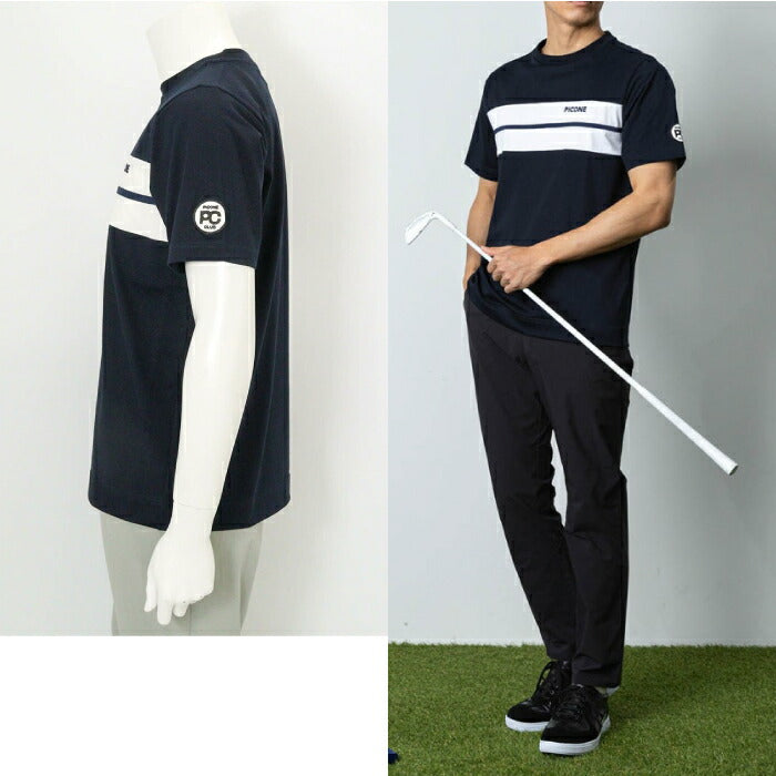 PICONE CLUB ピッコーネクラブ ゴルフウェア メンズ フロントライン冷感プルオーバー 半袖シャツ きれいめカジュアル 接触冷感 MADE IN JAPAN c569303
