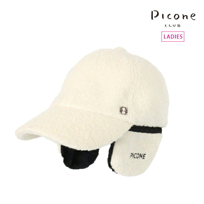 PICONE CLUB ピッコーネクラブ ゴルフウェア レディース 耳当て付きボアキャップ 帽子 サイズ調整可能 日本製 c610904
