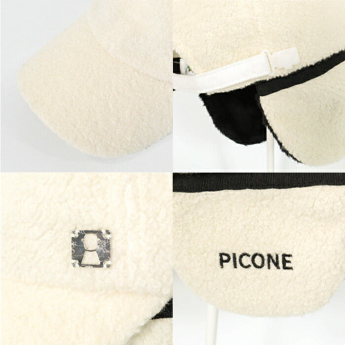 PICONE CLUB ピッコーネクラブ ゴルフウェア レディース 耳当て付きボアキャップ 帽子 サイズ調整可能 日本製 c610904